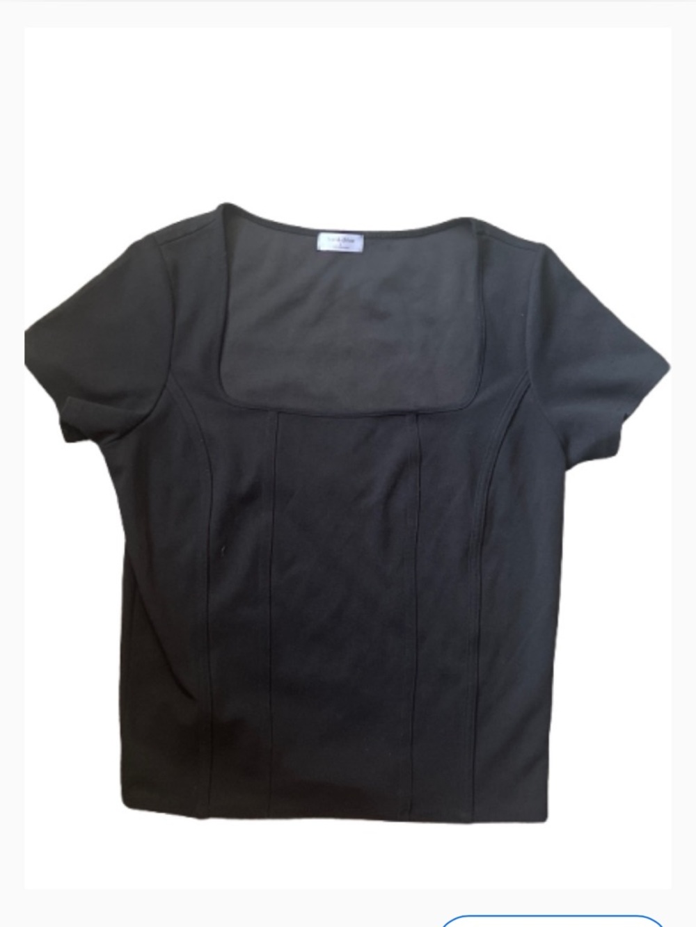 Lexi & Chloe Classic‎ Black Square-Neck Women’s Top